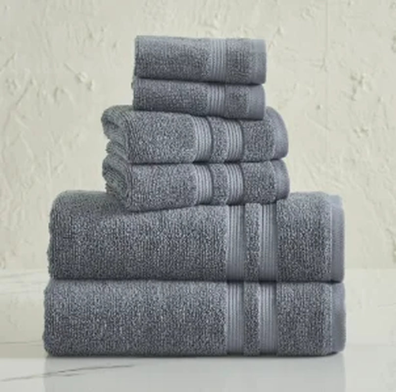 Solid 6/10/18-Piece Bath Towel Set, Cotton Textured Bathroom Towel Sets, Hand and Washecloth Set