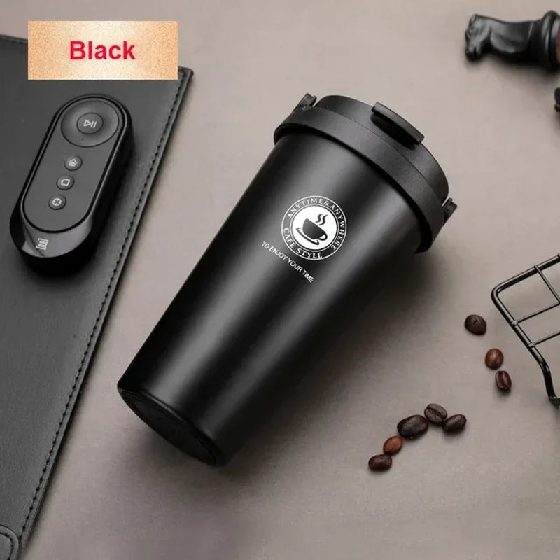 500Ml Insulated Travel Coffee Cup Double Wall Leak-Proof Thermos Mug Vacuum Stainless Steel Tea Tumbler with Lid and Handle