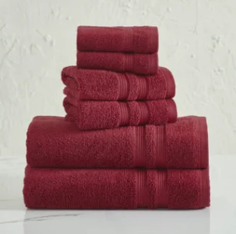 Solid 6/10/18-Piece Bath Towel Set, Cotton Textured Bathroom Towel Sets, Hand and Washecloth Set