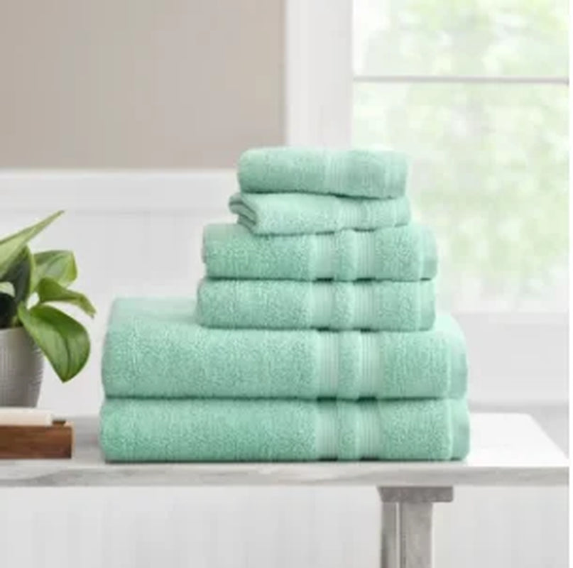 Solid 6/10/18-Piece Bath Towel Set, Cotton Textured Bathroom Towel Sets, Hand and Washecloth Set