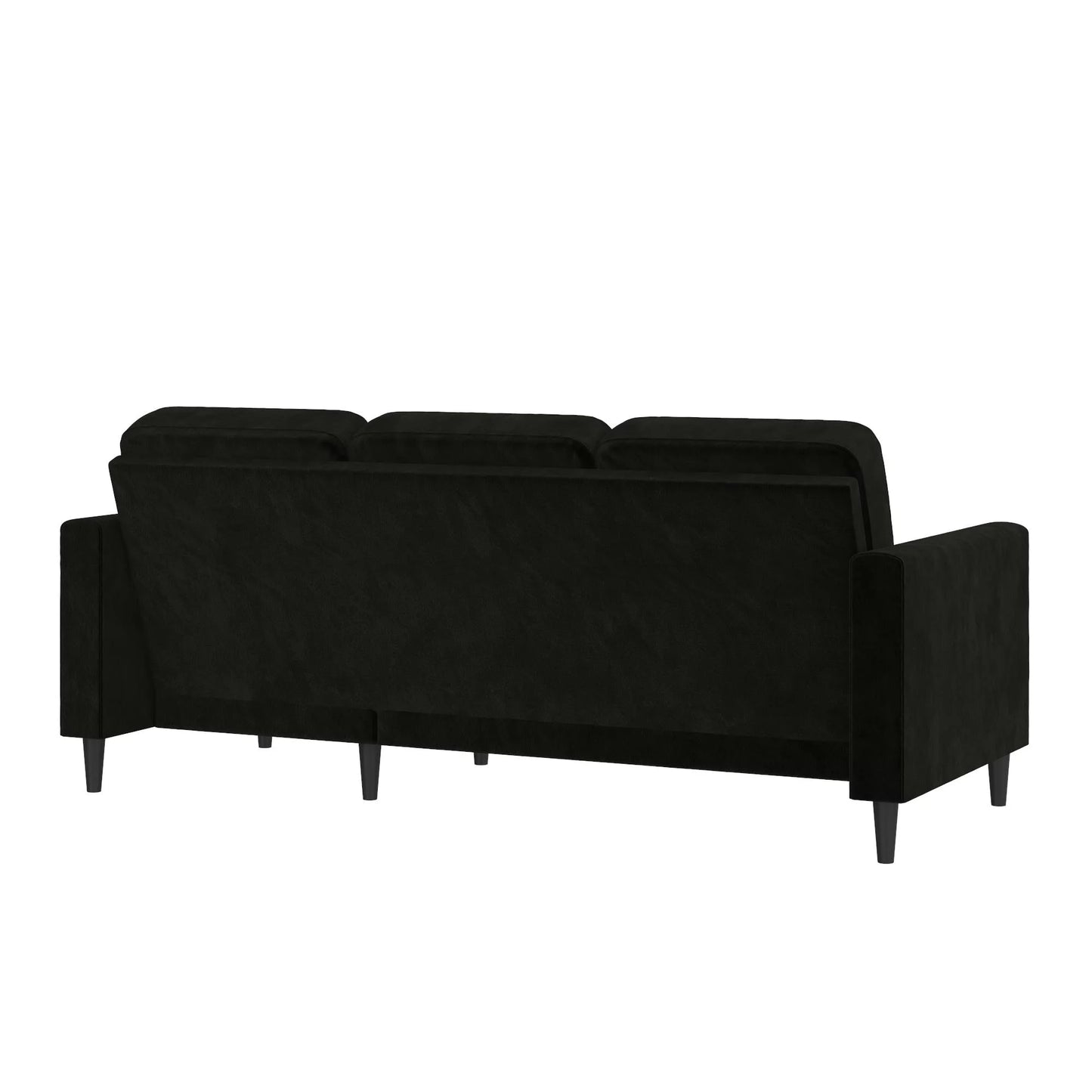 Cosmoliving Strummer Reversible Sectional Sofa Couch, Black Velvet