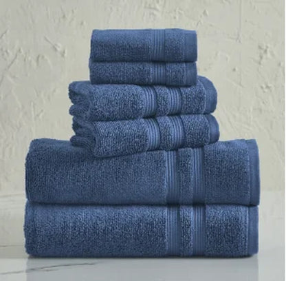 Solid 6/10/18-Piece Bath Towel Set, Cotton Textured Bathroom Towel Sets, Hand and Washecloth Set