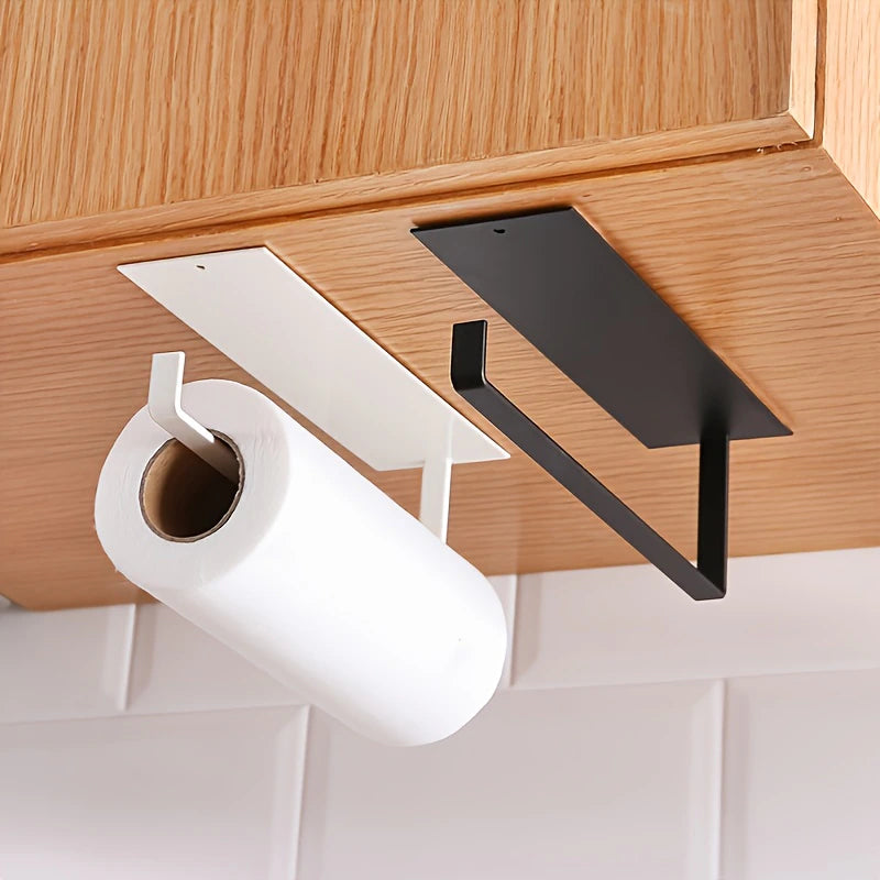 Kitchen Carbon Steel Paper Towel Rack Punch Free Paper Towel Rack Household Paper Rack Storage Rack