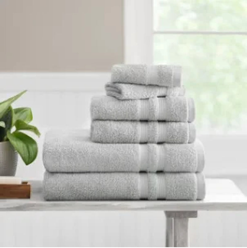 Solid 6/10/18-Piece Bath Towel Set, Cotton Textured Bathroom Towel Sets, Hand and Washecloth Set