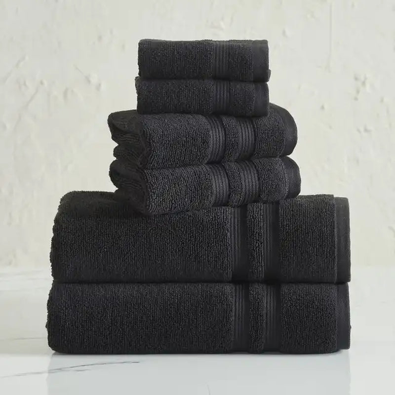 Solid 6/10/18-Piece Bath Towel Set, Cotton Textured Bathroom Towel Sets, Hand and Washecloth Set