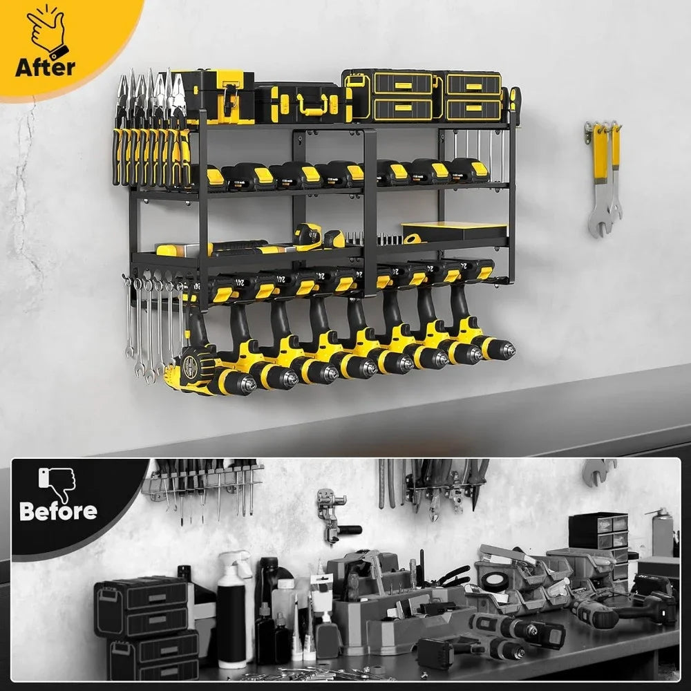 Kit Tools Organizer Power Tool Organizer Wall Mount Utility Racks Suitable for Workshop Extended Large Heavy Duty Drill Holder