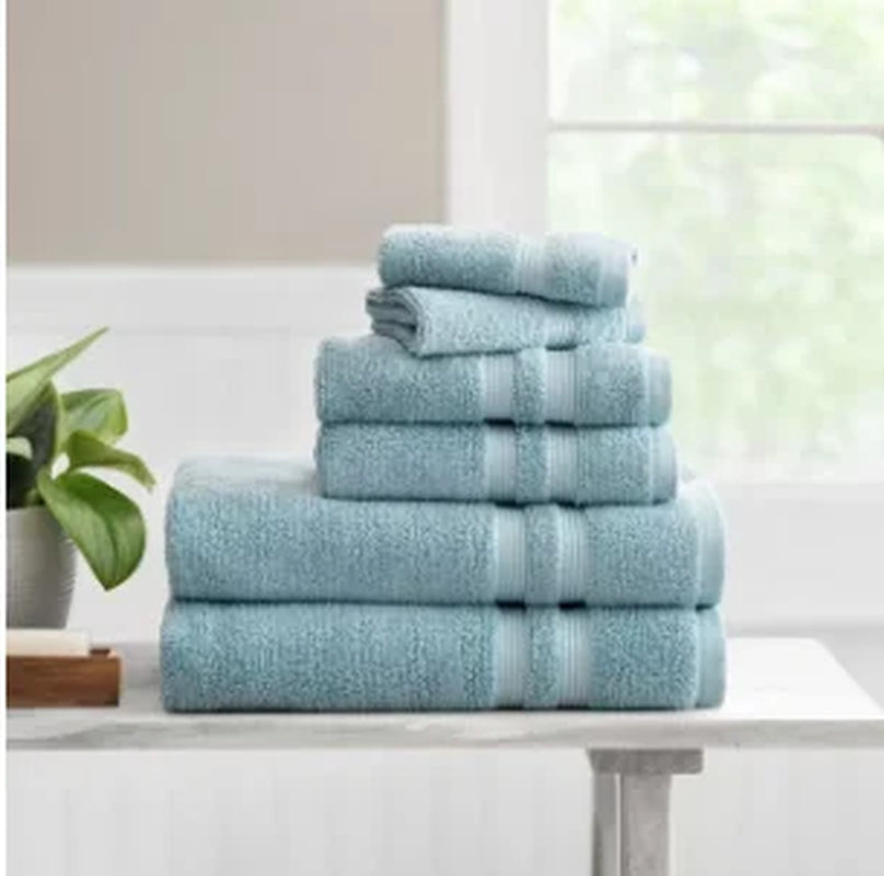 Solid 6/10/18-Piece Bath Towel Set, Cotton Textured Bathroom Towel Sets, Hand and Washecloth Set