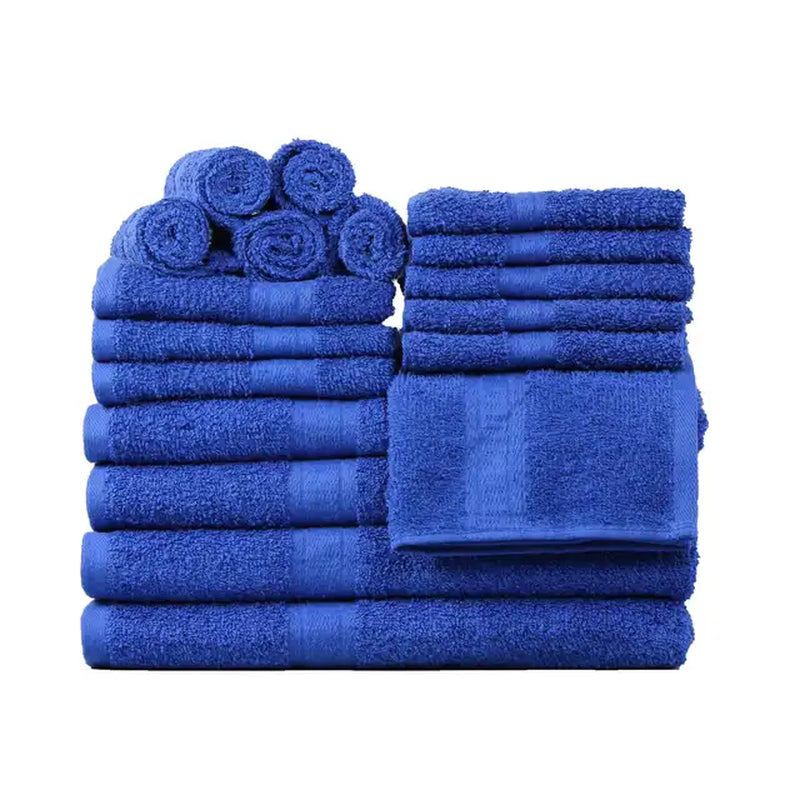 Solid 6/10/18-Piece Bath Towel Set, Cotton Textured Bathroom Towel Sets, Hand and Washecloth Set