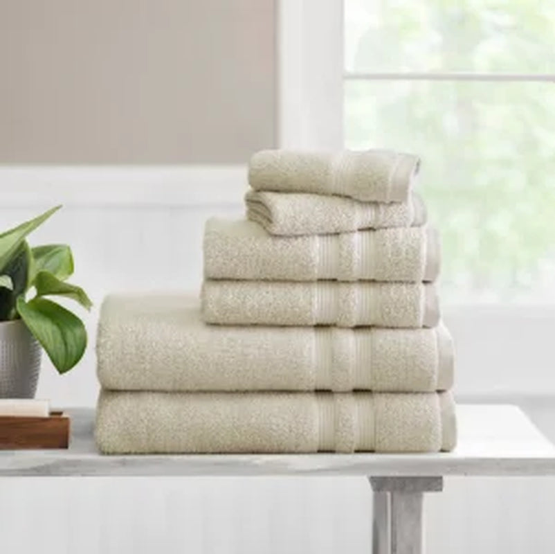 Solid 6/10/18-Piece Bath Towel Set, Cotton Textured Bathroom Towel Sets, Hand and Washecloth Set