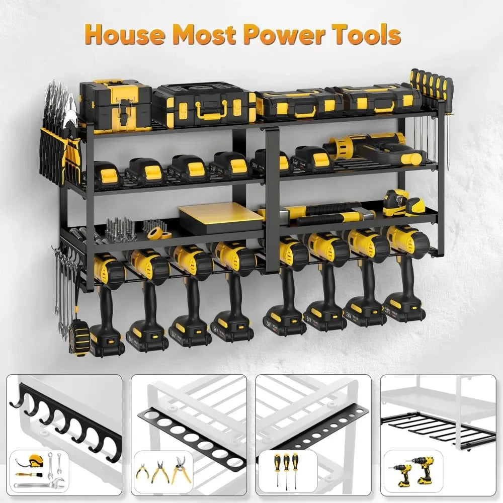 Kit Tools Organizer Power Tool Organizer Wall Mount Utility Racks Suitable for Workshop Extended Large Heavy Duty Drill Holder