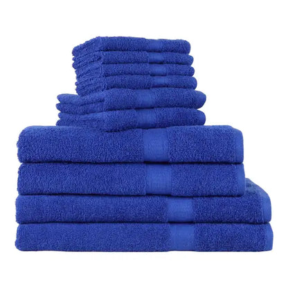 Solid 6/10/18-Piece Bath Towel Set, Cotton Textured Bathroom Towel Sets, Hand and Washecloth Set