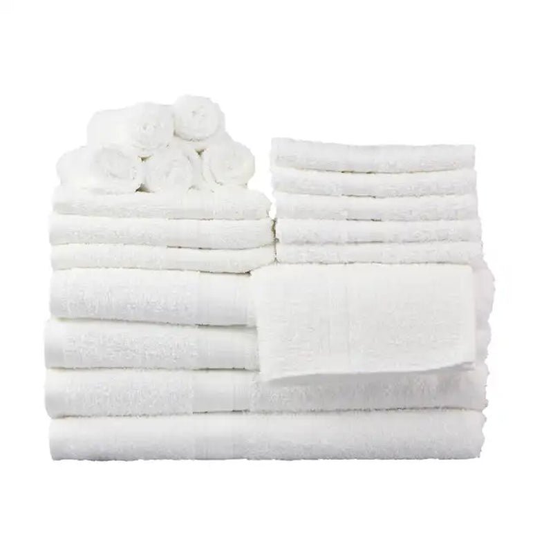 Solid 6/10/18-Piece Bath Towel Set, Cotton Textured Bathroom Towel Sets, Hand and Washecloth Set