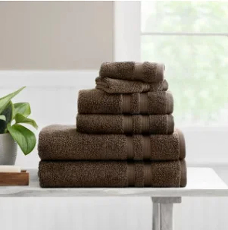 Solid 6/10/18-Piece Bath Towel Set, Cotton Textured Bathroom Towel Sets, Hand and Washecloth Set